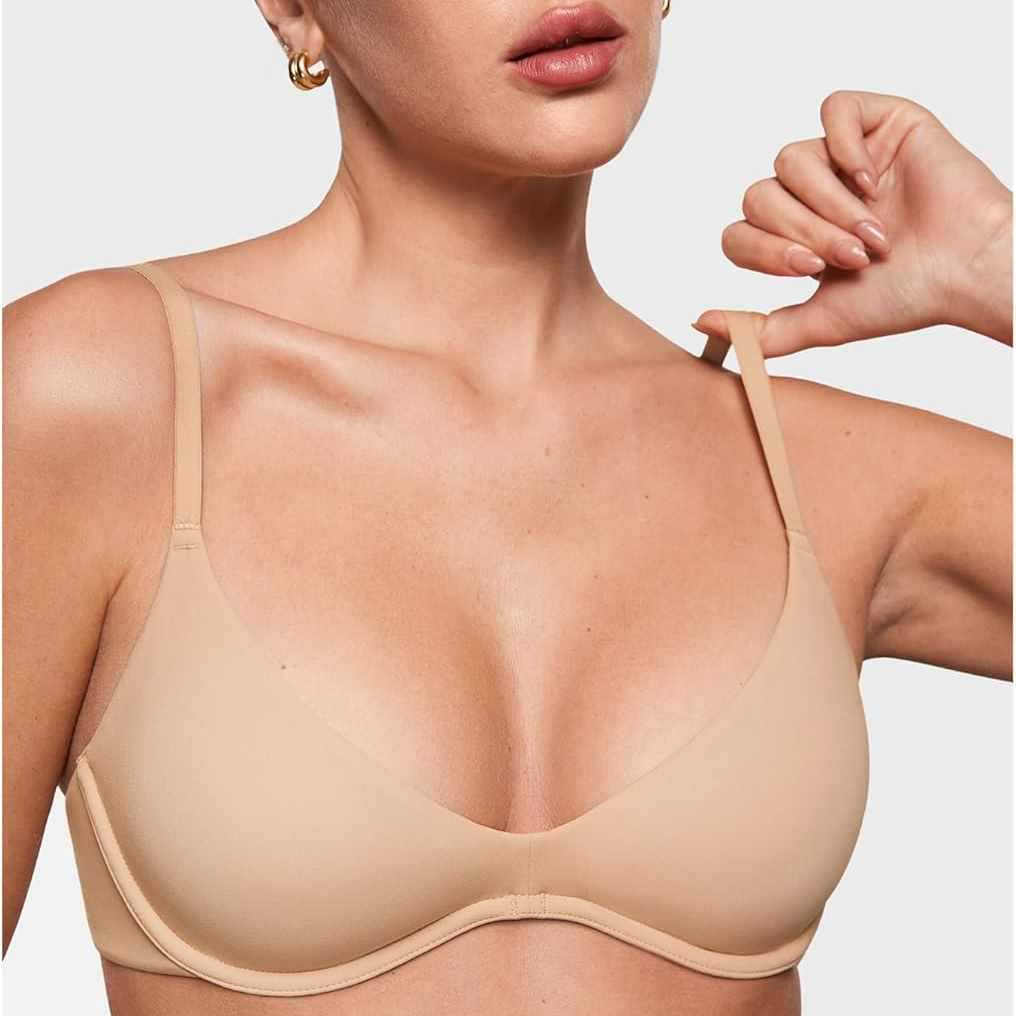 Plunge Bra Push Up - Naadloze, niet-gevoerde bh met diepe V-hals