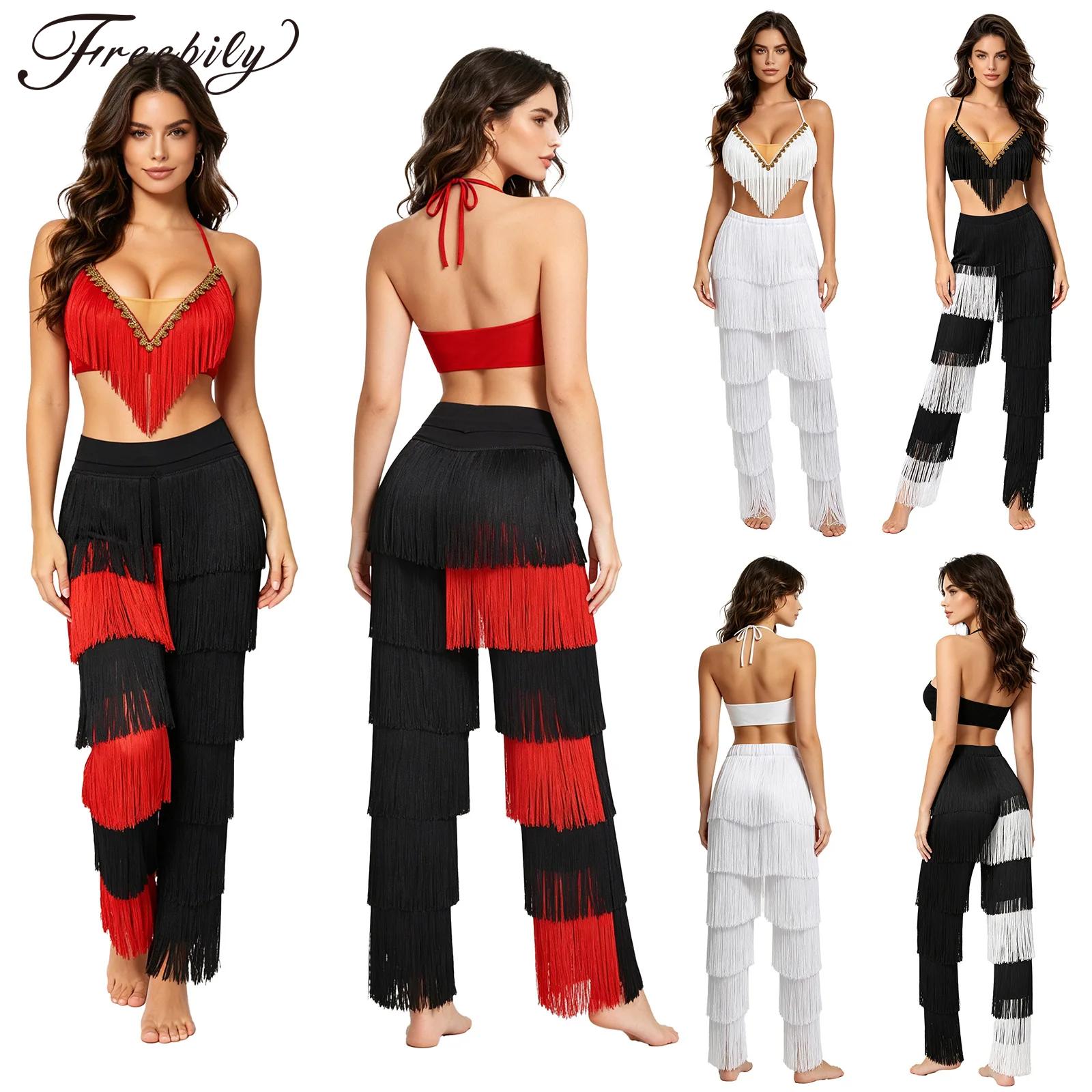 Lace Bralette Set - Dames 2-delige Latin Dance-outfit met kwastjes,