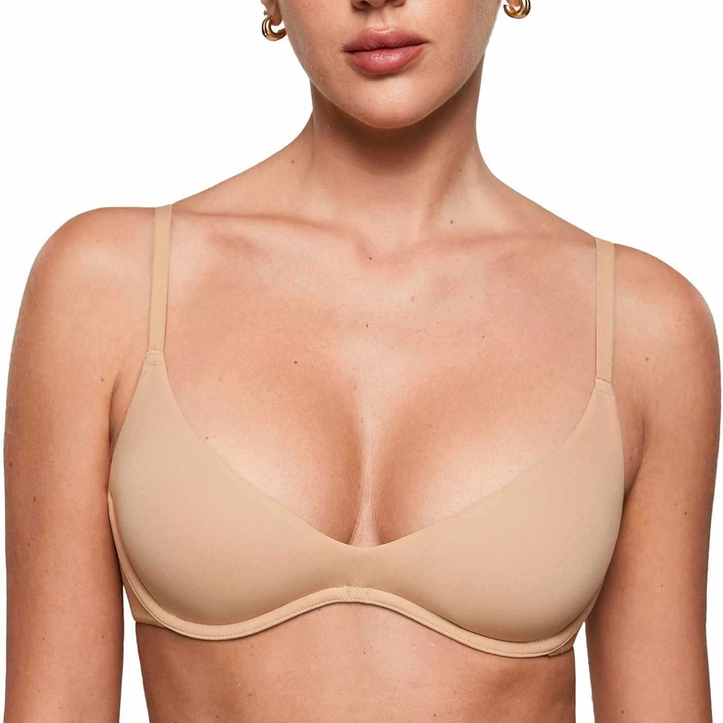 Naadloze, niet-gevoerde bh met - Plunge Bra Push Up recensie en prijs